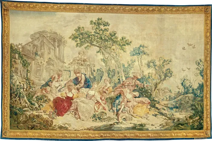 Framed Print : The Bird Catcher, from The Noble Pastoral, Beauvais, 1778 / 80 Framed Print : The Bird Catcher, from The Noble Pastoral, Beauvais, 1778 / 80