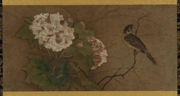 Framed Print : Bird and flowers, Muromachi period, 15th-16th century. Creator: Unknown Framed Print : Bird and flowers, Muromachi period, 15th-16th century. Creator: Unknown