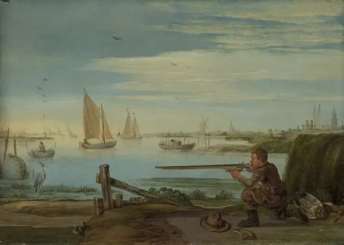 Framed Print : A Bird Hunter on a Riverbank, c.1625-c.1630. Creator: Arent Arentsz Framed Print : A Bird Hunter on a Riverbank, c.1625-c.1630. Creator: Arent Arentsz