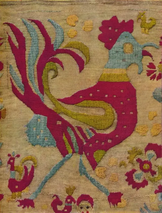 Framed Print : Bird Motif (Cock) from an embroidered valance of Ionian Islands, c1640 Framed Print : Bird Motif (Cock) from an embroidered valance of Ionian Islands, c1640