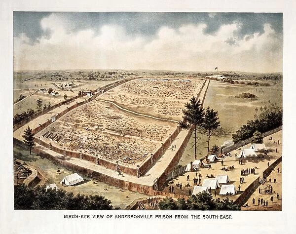 Bird s-Eye View of Andersonville Prison, from the South-East, c. 1890