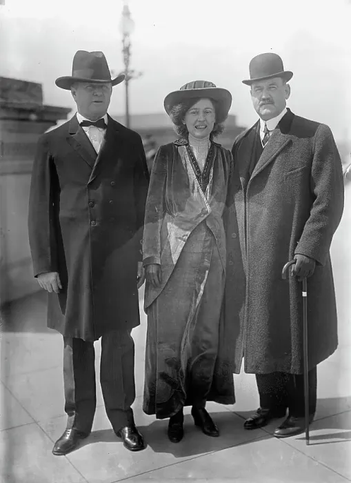 Framed Print : Bird Segle McGuire with Rep. J.S. Davenport, left, and Mrs. McGuire, 1913. Creator: Harris & Ewing. Bird Segle McGuire with Rep. J.S. Davenport, left, and Mrs. McGuire, 1913. Creator: Harris & Ewing Framed Print : Bird Segle McGuire with Rep. J.S. Davenport, left, and Mrs. McGuire, 1913. Creator: Harris & Ewing. Bird Segle McGuire with Rep. J.S. Davenport, left, and Mrs. McGuire, 1913. Creator: Harris & Ewing