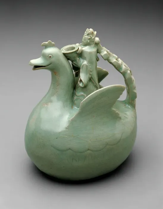 Framed Print : Bird Shaped Ewer with Crowned Rider Holding a Bowl, Korea, Goryeo dynasty (918-1392) Framed Print : Bird Shaped Ewer with Crowned Rider Holding a Bowl, Korea, Goryeo dynasty (918-1392)