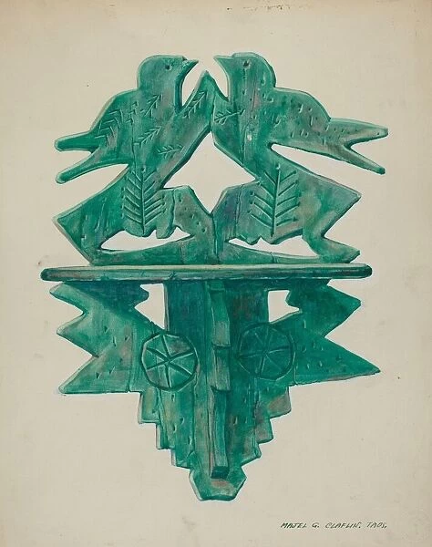 Bird Shelf, c. 1940. Creator: Majel G. Claflin