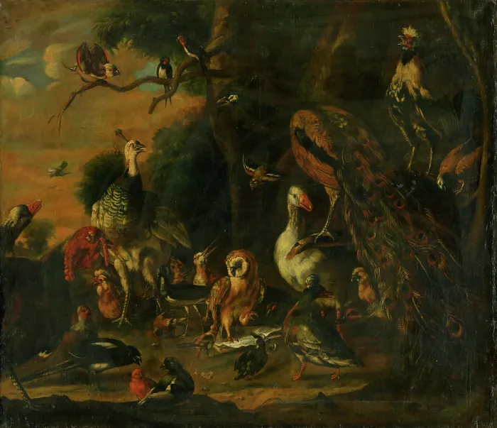 Framed Print : Every bird sings as its beak grows, 1700-1710. Creator: Melchior d'Hondecoeter. Every bird sings as its beak grows, 1700-1710. Creator: Melchior d'Hondecoeter Framed Print : Every bird sings as its beak grows, 1700-1710. Creator: Melchior d'Hondecoeter. Every bird sings as its beak grows, 1700-1710. Creator: Melchior d'Hondecoeter
