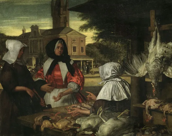 Framed Print : The Birdmarket, Amsterdam, mid-late 17th century. Creator: Emanuel de Witte Framed Print : The Birdmarket, Amsterdam, mid-late 17th century. Creator: Emanuel de Witte
