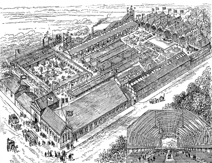 Framed Print : Bird's-eye view of the Leeds International Exhibition, 1890. Creator: Unknown Framed Print : Bird's-eye view of the Leeds International Exhibition, 1890. Creator: Unknown