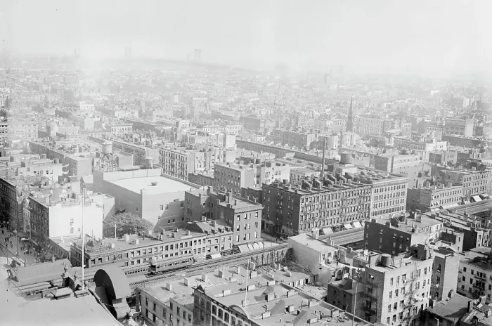 Framed Print : Birds eye view of N.Y.C. from roof of Consolidated Gas Building, 1913. Creator: Bain News Service Framed Print : Birds eye view of N.Y.C. from roof of Consolidated Gas Building, 1913. Creator: Bain News Service
