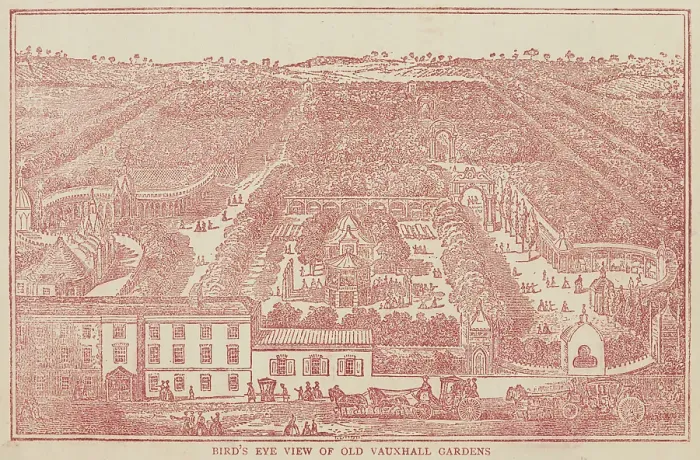 Framed Print : Bird's Eye View of Old Vauxhall Gardens, 1888. Creator: Unknown. Bird's Eye View of Old Vauxhall Gardens, 1888. Creator: Unknown Framed Print : Bird's Eye View of Old Vauxhall Gardens, 1888. Creator: Unknown. Bird's Eye View of Old Vauxhall Gardens, 1888. Creator: Unknown