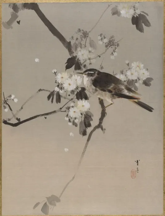 Framed Print : Birds on a Flowering Branch Framed Print : Birds on a Flowering Branch