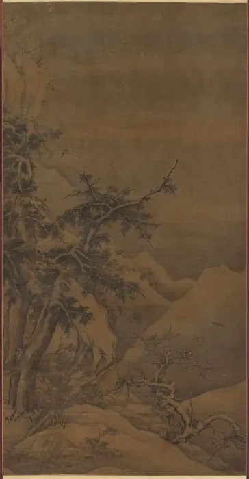 Framed Print : Birds in a Grove in a Mountainous Winter Landscape, 1100s. Creator: Gao Tao (Chinese Framed Print : Birds in a Grove in a Mountainous Winter Landscape, 1100s. Creator: Gao Tao (Chinese