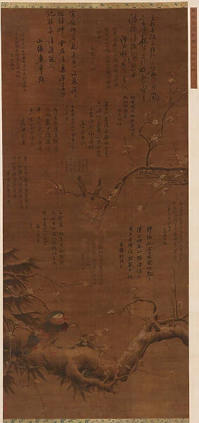 Birds and plum-blossoms in the snow, Ming dynasty, 1368-1644. Creator: Unknown