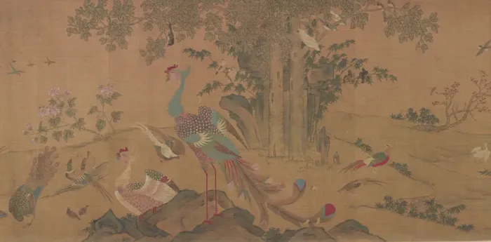 Framed Print : A Hundred Birds Worship the Phoenixes, Qing dynasty, 18th century. Creator: Unknown Framed Print : A Hundred Birds Worship the Phoenixes, Qing dynasty, 18th century. Creator: Unknown