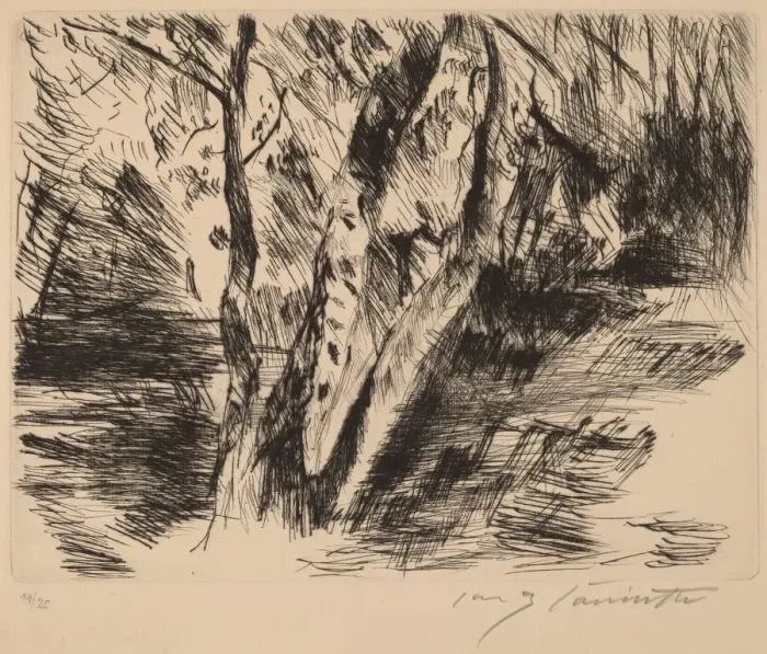 Framed Print : Birkenstamme im Tiergarten (Birch Trees in the Tiergarten), 1920-1921 Framed Print : Birkenstamme im Tiergarten (Birch Trees in the Tiergarten), 1920-1921