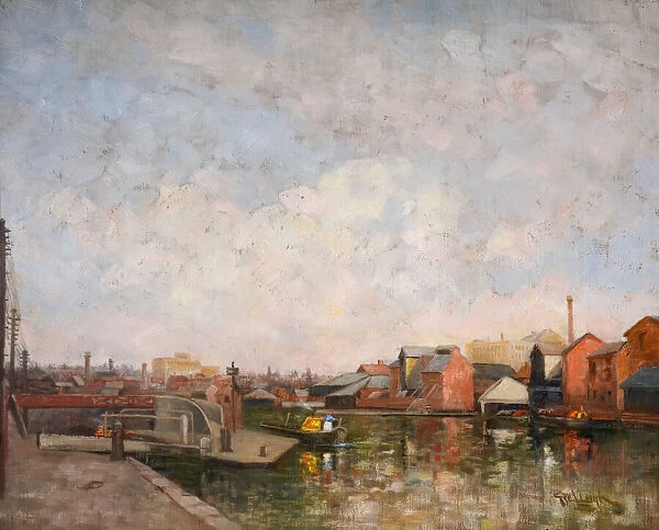 A Birmingham Canal Lock, 1920-30. View of Cambrian Wharf in Ladywood