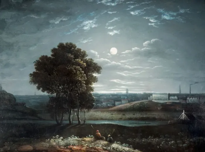 Framed Print : Birmingham by Moonlight, 1800-1850. Creator: Unknown Framed Print : Birmingham by Moonlight, 1800-1850. Creator: Unknown
