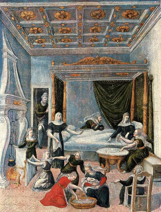 Framed Print : The birth of a baby. Creator: Unknown Framed Print : The birth of a baby. Creator: Unknown