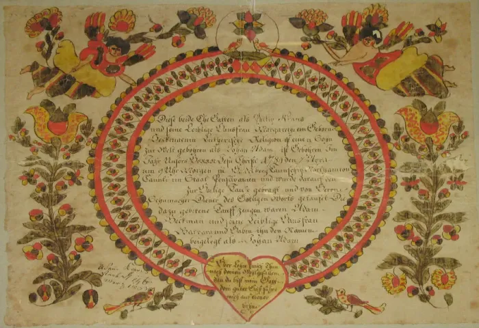 Framed Print : Birth and Baptismal Certificate, 1784. Creator: Unknown Framed Print : Birth and Baptismal Certificate, 1784. Creator: Unknown