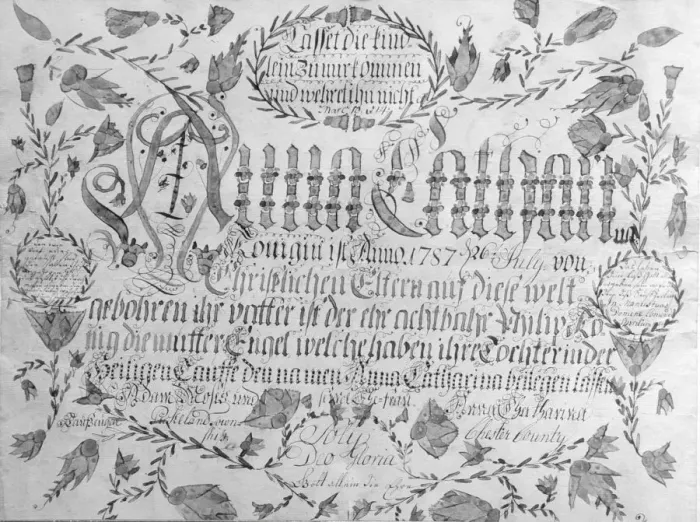 Framed Print : Birth and Baptismal Certificate, 1787. Creator: Unknown Framed Print : Birth and Baptismal Certificate, 1787. Creator: Unknown