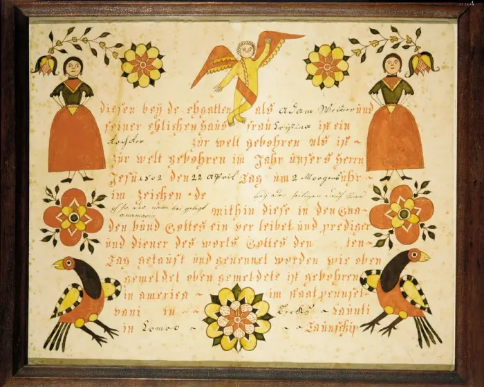 Framed Print : Birth and Baptismal Certificate, 1802. Creator: Unknown Framed Print : Birth and Baptismal Certificate, 1802. Creator: Unknown
