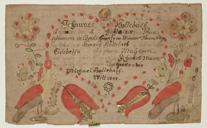 Framed Print : Birth and Baptismal Certificate of Johannes Hollebach, 1801. Creator: Unknown Framed Print : Birth and Baptismal Certificate of Johannes Hollebach, 1801. Creator: Unknown