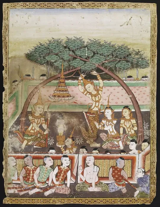 Framed Print : The Birth of the Buddha, 19th Century. Creator: Unknown Framed Print : The Birth of the Buddha, 19th Century. Creator: Unknown