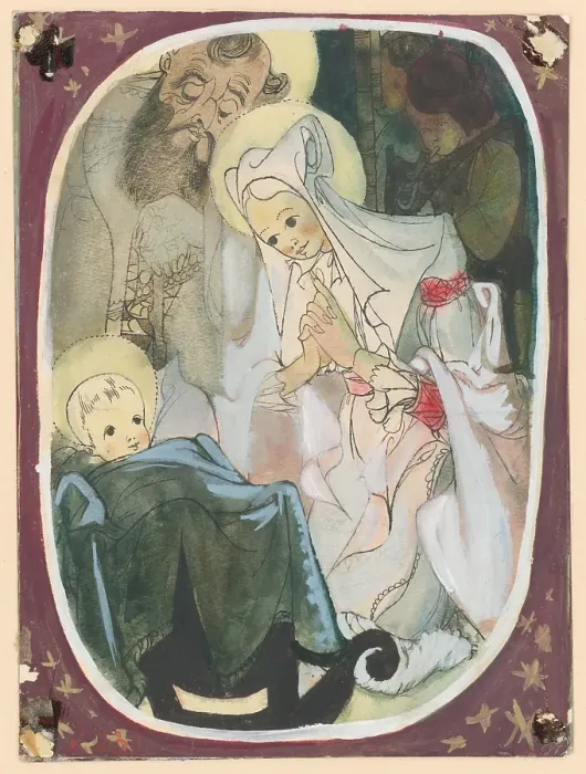 Framed Print : The birth of Jesus, 1940-1944. Creator: Jan Novak Framed Print : The birth of Jesus, 1940-1944. Creator: Jan Novak