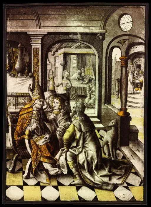Framed Print : The Birth and Naming of Saint John the Baptist, Netherlands, c. 1525. Creator: Unknown Framed Print : The Birth and Naming of Saint John the Baptist, Netherlands, c. 1525. Creator: Unknown