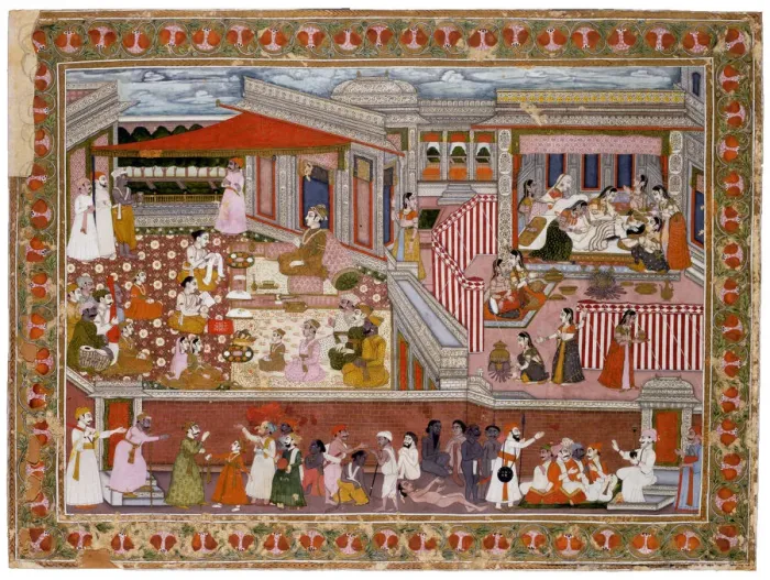 Framed Print : Birth in a Palace, 1760-1770. Artist: Indian Art Framed Print : Birth in a Palace, 1760-1770. Artist: Indian Art