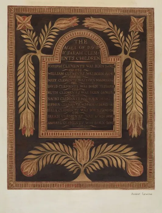 Framed Print : Birth Record, c. 1939. Creator: Albert J. Levone Framed Print : Birth Record, c. 1939. Creator: Albert J. Levone
