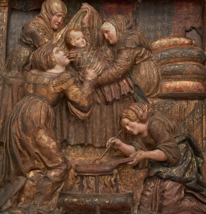 Framed Print : The Birth of Saint John the Baptist, About 1525. Creator: Unknown Framed Print : The Birth of Saint John the Baptist, About 1525. Creator: Unknown