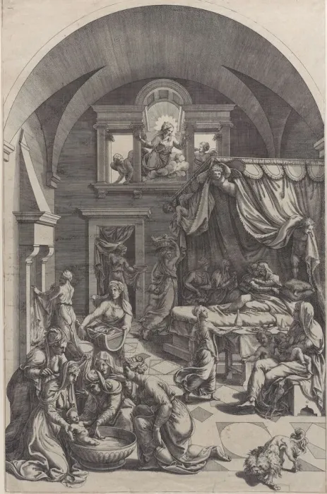 Framed Print : Birth of Saint John the Baptist, 1555-88. Creator: Diana Mantuana Framed Print : Birth of Saint John the Baptist, 1555-88. Creator: Diana Mantuana