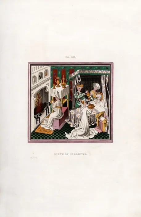 Framed Print : Birth of St Edmund, 1433, (1843). Artist: Henry Shaw Framed Print : Birth of St Edmund, 1433, (1843). Artist: Henry Shaw