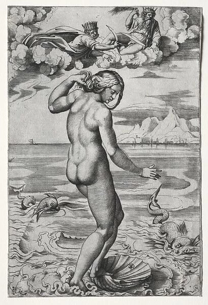 The Birth of Venus, c. 1516. Creator: Marco Dente (Italian, c. 1486-1527)