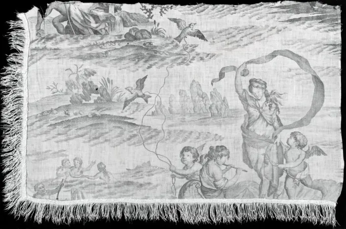 Framed Print : Birth of Venus (Furnishing Fabric), England, 1800 / 05. Creator: Unknown Framed Print : Birth of Venus (Furnishing Fabric), England, 1800 / 05. Creator: Unknown