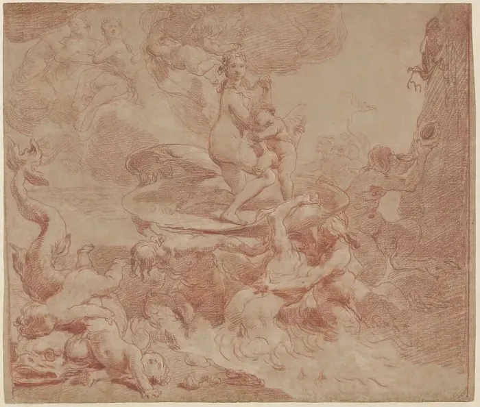 Framed Print : The Birth of Venus, late 1770s. Creator: Gaetano Gandolfi Framed Print : The Birth of Venus, late 1770s. Creator: Gaetano Gandolfi