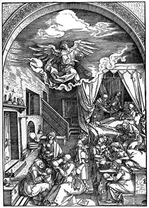 Framed Print : Birth of the Virgin, 1502-1505, (1936). Artist: Albrecht Durer Framed Print : Birth of the Virgin, 1502-1505, (1936). Artist: Albrecht Durer