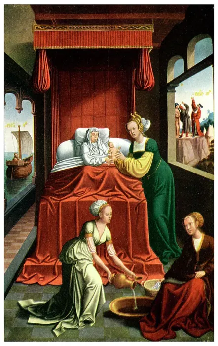 Framed Print : The birth of the Virgin, c1520 (1956) Framed Print : The birth of the Virgin, c1520 (1956)
