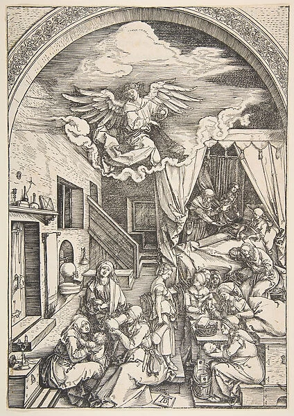 The Birth of the Virgin, from The Life of the Virgin, ca. 1503. Creator: Albrecht Durer