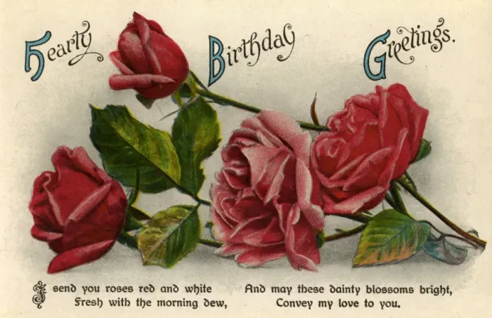 Framed Print : Birthday card, c1900-1929(?) Framed Print : Birthday card, c1900-1929(?)