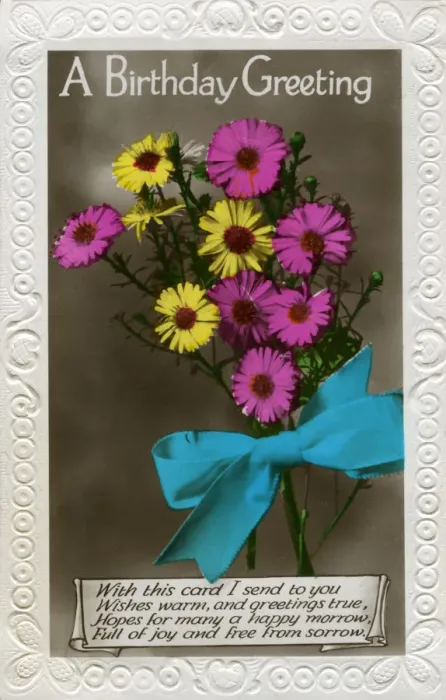 Framed Print : Birthday card, c1910-1939(?) Framed Print : Birthday card, c1910-1939(?)