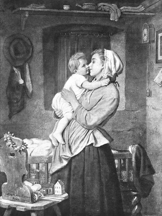 Framed Print : Birthday Greetings, after Meyer Von Bremen, 1891. Creator: Unknown Framed Print : Birthday Greetings, after Meyer Von Bremen, 1891. Creator: Unknown