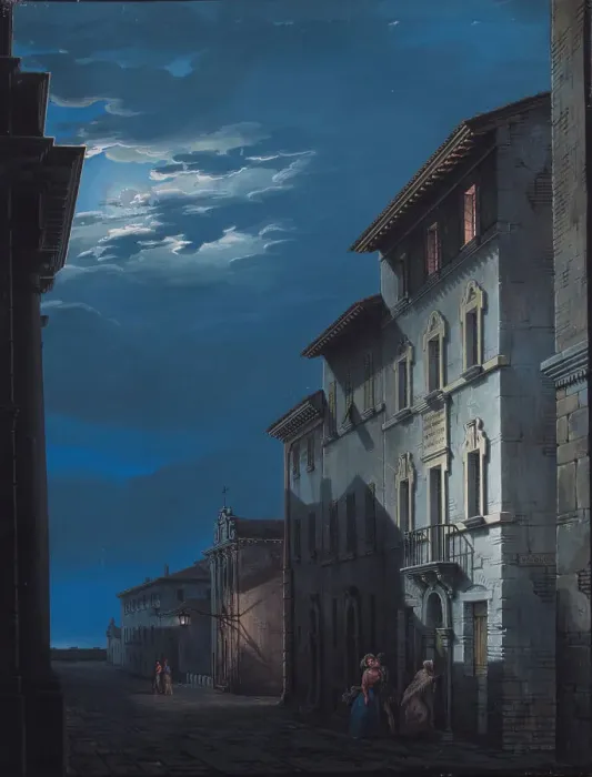 Framed Print : Birthplace of Gioachino Rossini, 1845. Creator: Liverani; Romolo (1809-1872)