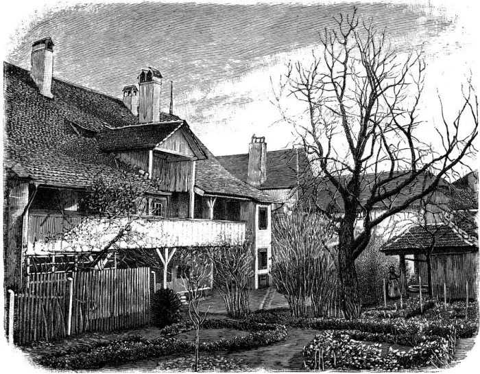 Framed Print : Birthplace of the glaciologist Louis Agassiz, Motiers, Switzerland, 1885 Framed Print : Birthplace of the glaciologist Louis Agassiz, Motiers, Switzerland, 1885