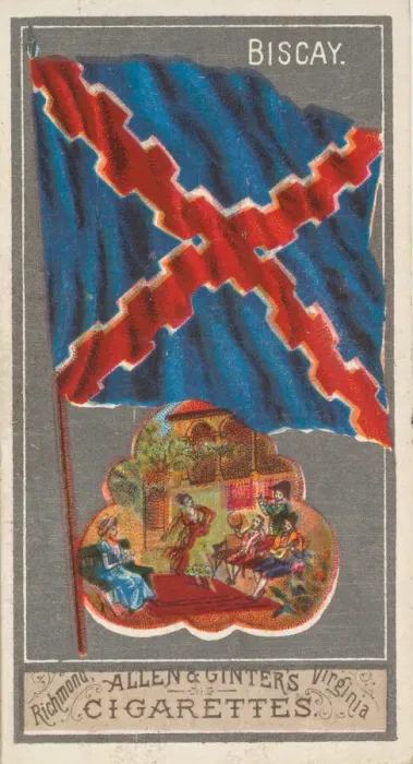 Framed Print : Biscay, from the City Flags series (N6) for Allen & Ginter Cigarettes Brands, 1887 Framed Print : Biscay, from the City Flags series (N6) for Allen & Ginter Cigarettes Brands, 1887