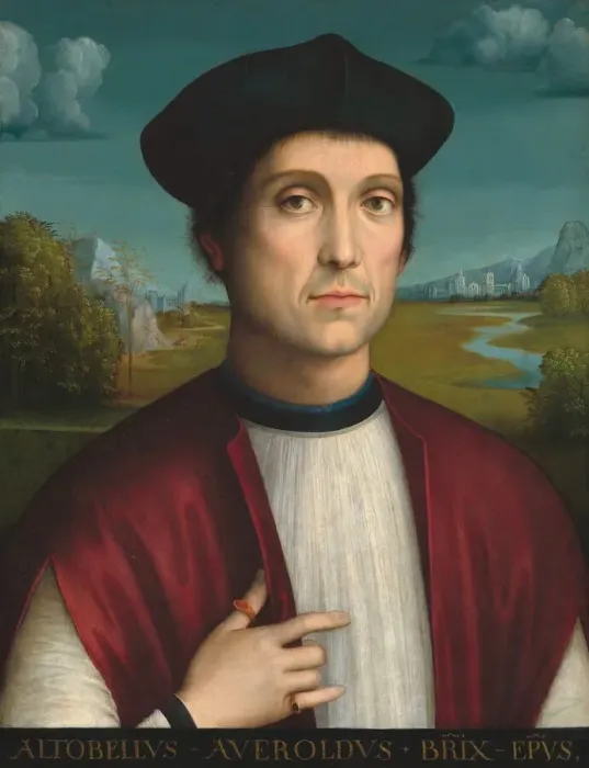 Framed Print : Bishop Altobello Averoldo, c. 1505. Creator: Francesco Francia Framed Print : Bishop Altobello Averoldo, c. 1505. Creator: Francesco Francia