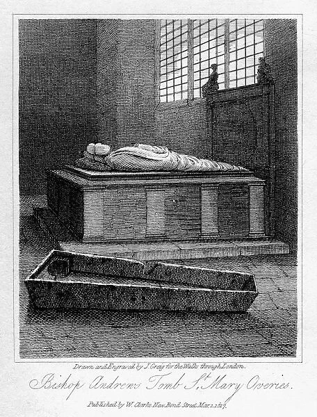 Bishop Andrews tomb, St Mary Overies Church, Southwark, London, 1817. Artist: J Greig