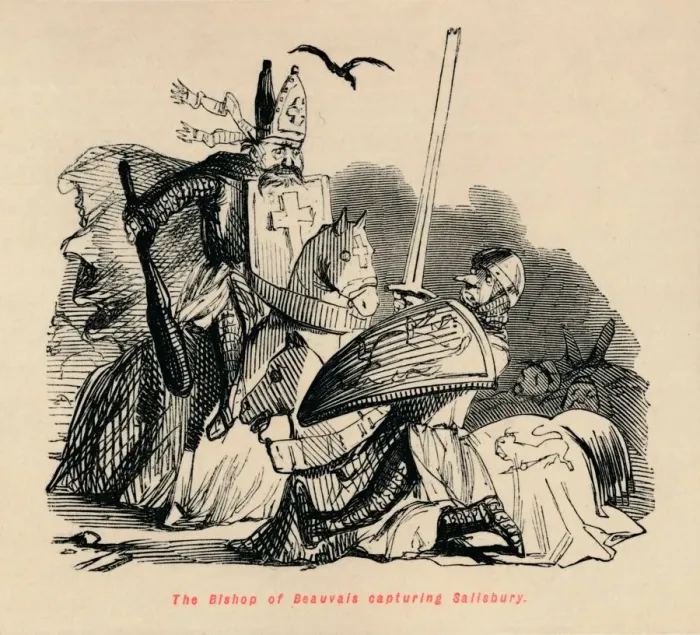 Framed Print : The Bishop of Beauvais capturing Salisbury, c1860, (c1860). Artist: John Leech