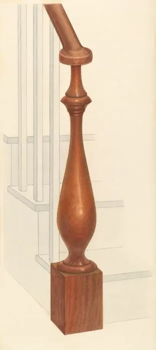 Framed Print : Bishop Hill: Newel Post, 1939. Creator: Archie Thompson Framed Print : Bishop Hill: Newel Post, 1939. Creator: Archie Thompson