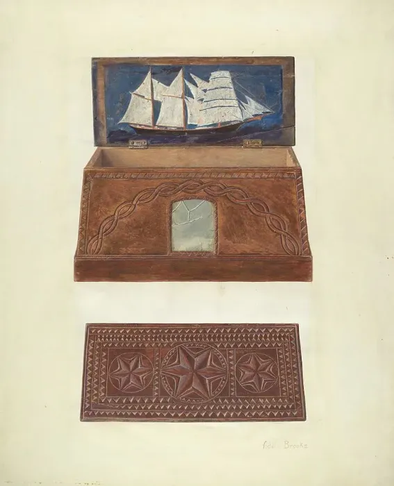 Framed Print : Bishop Hill: Salt Box, c. 1938. Creator: Adele Brooks Framed Print : Bishop Hill: Salt Box, c. 1938. Creator: Adele Brooks